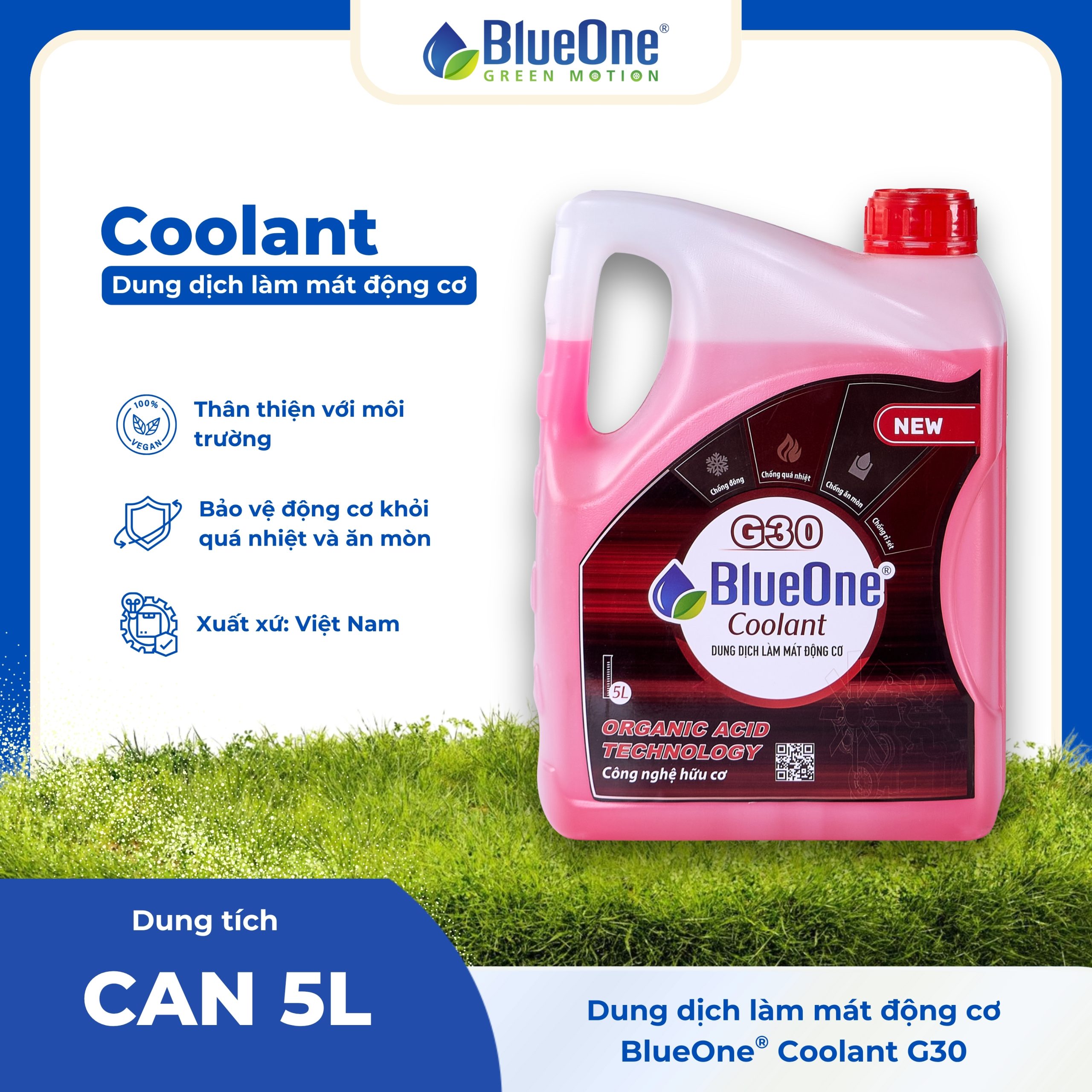 BlueOne Coolant G30 Can 5L Đỏ