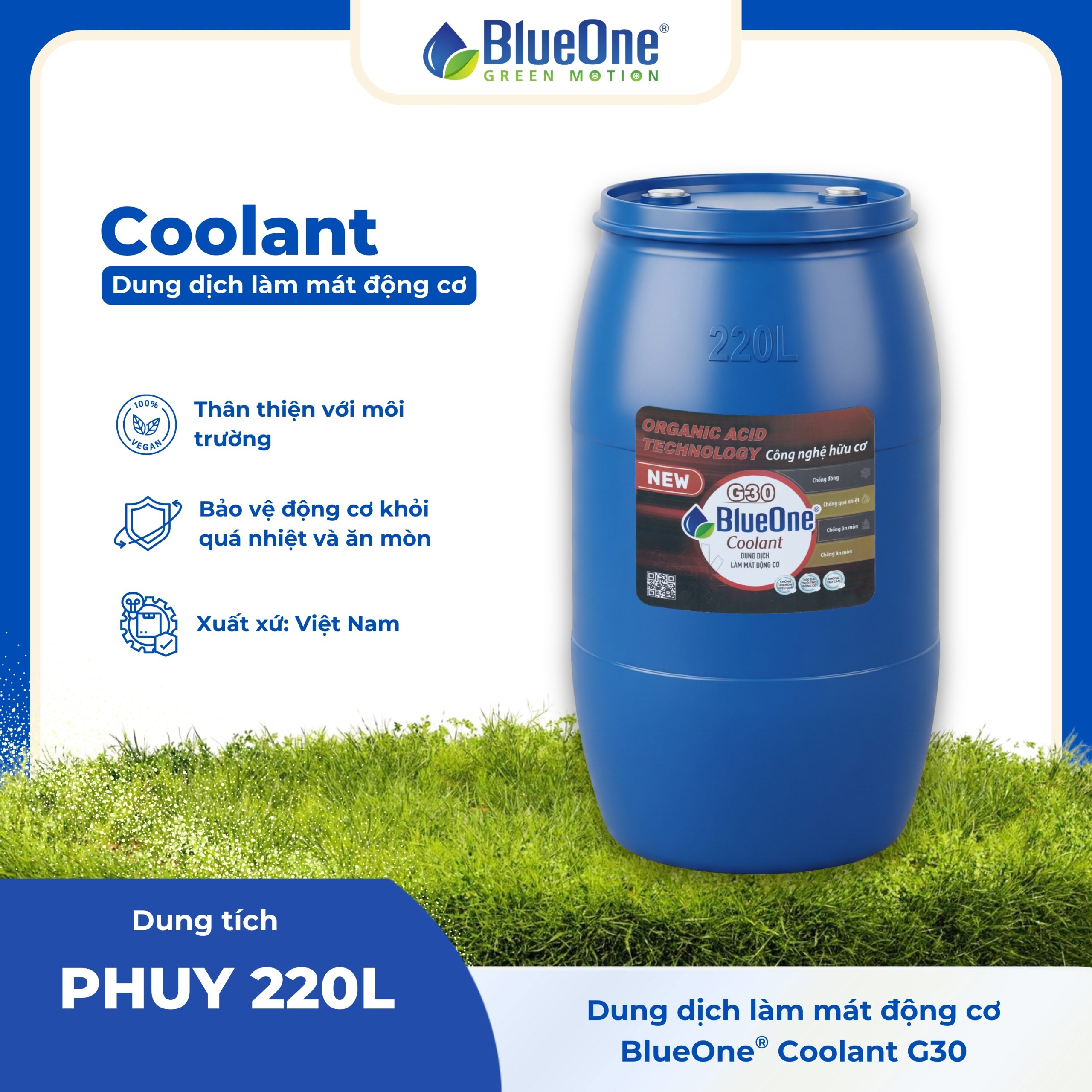 BlueOne Coolant G30 Phuy 220L Đỏ